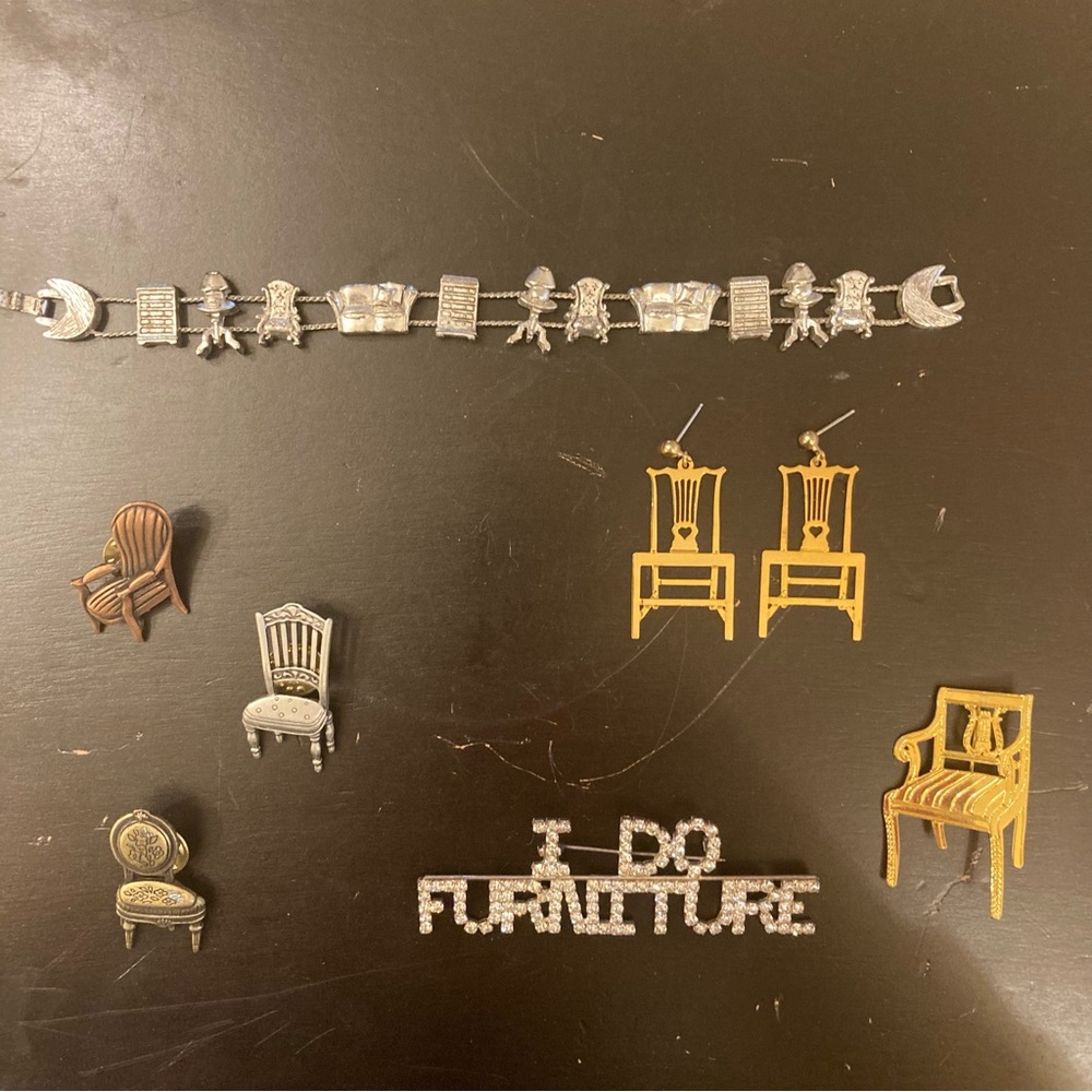 Furniture and Vintage Chair Jewelry 8 Piece Bundle